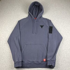 Under Armour Hoodie Men Medium Project Rock Blue Pullover Land Air Sea 1373582